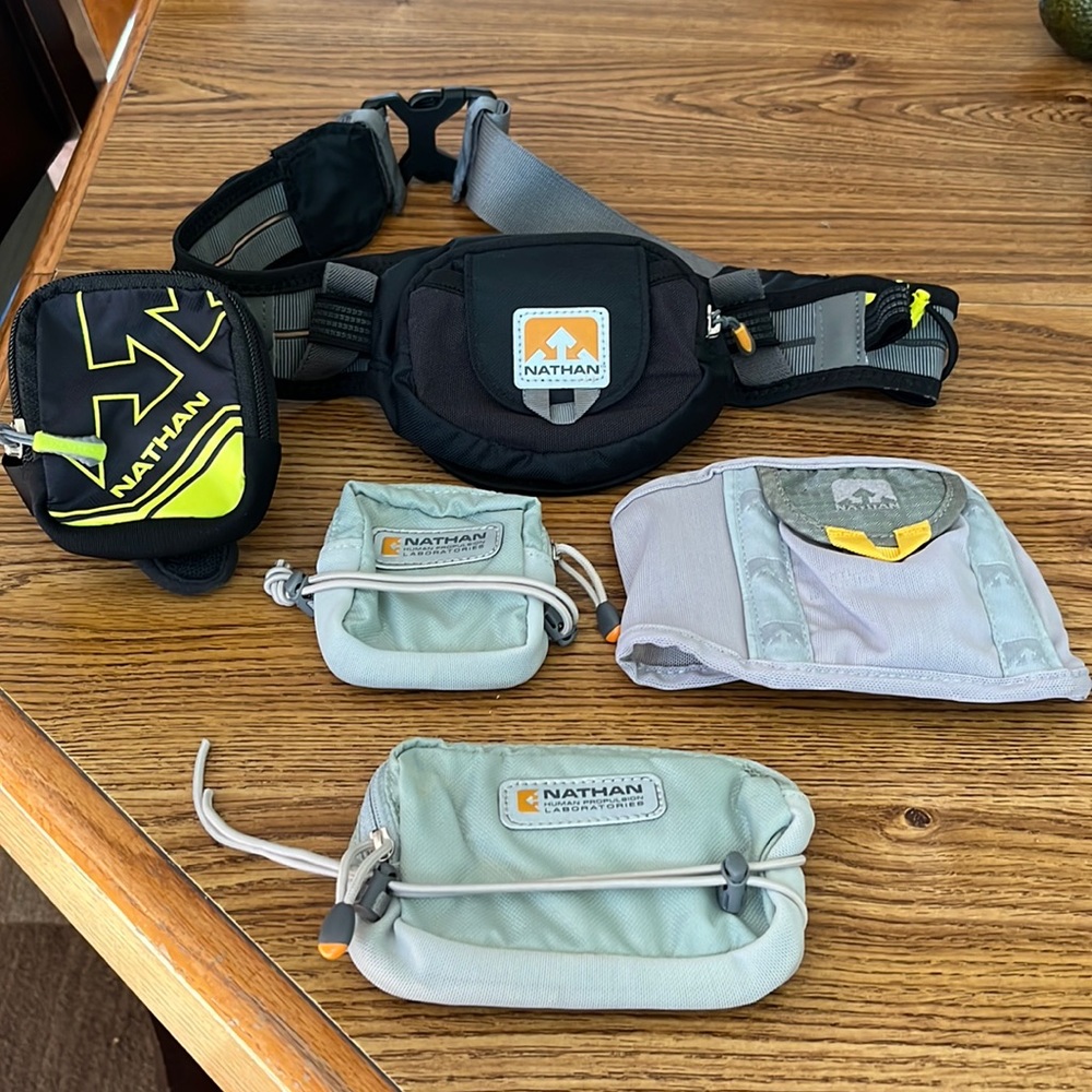 Nathan Hydration Running Belt and accessories